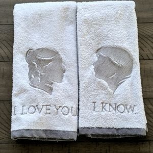 Star Wars White I love you. I Know. Hand Towels